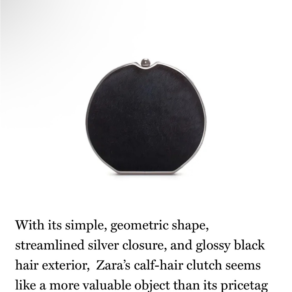 Zara Calf-hair Black Clutch